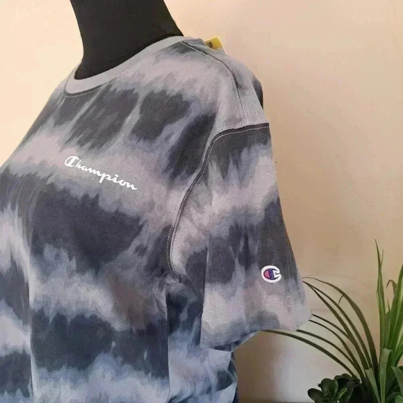 ❤️ NWT Champion T-shirt Tie dye Boyfriend Fit Tee Grey Small  100% cotton - Picture 5 of 9